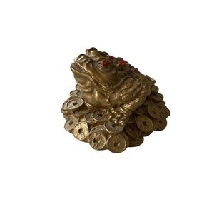Gold Fortune Frog Figurine